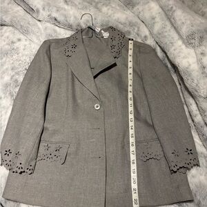 Alfred Dunner Women's Blazer with Floral Cutouts
